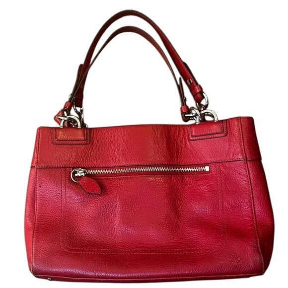 Coach Vintage F16531 Penelope Red Pebbled Leather Carryall Satchel - Picture 2 of 12